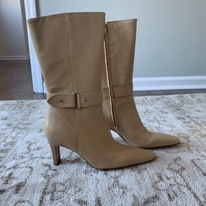 NIB Gianni Bini Mid Calf Leather Heeled Boots